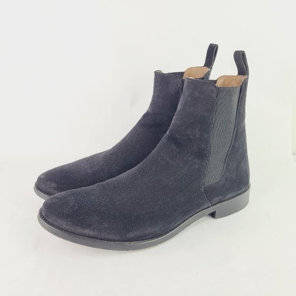 ORO Los Angeles Mens Sz 11 Classic Black Suede Leather Chelsea Boots - Picture 1 of 13